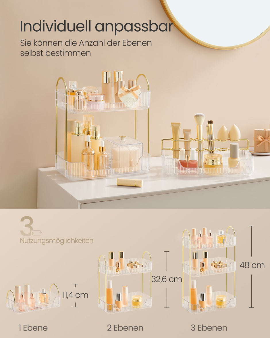 Rechthoekige make-up organizer – stijlvol en praktisch – transparant