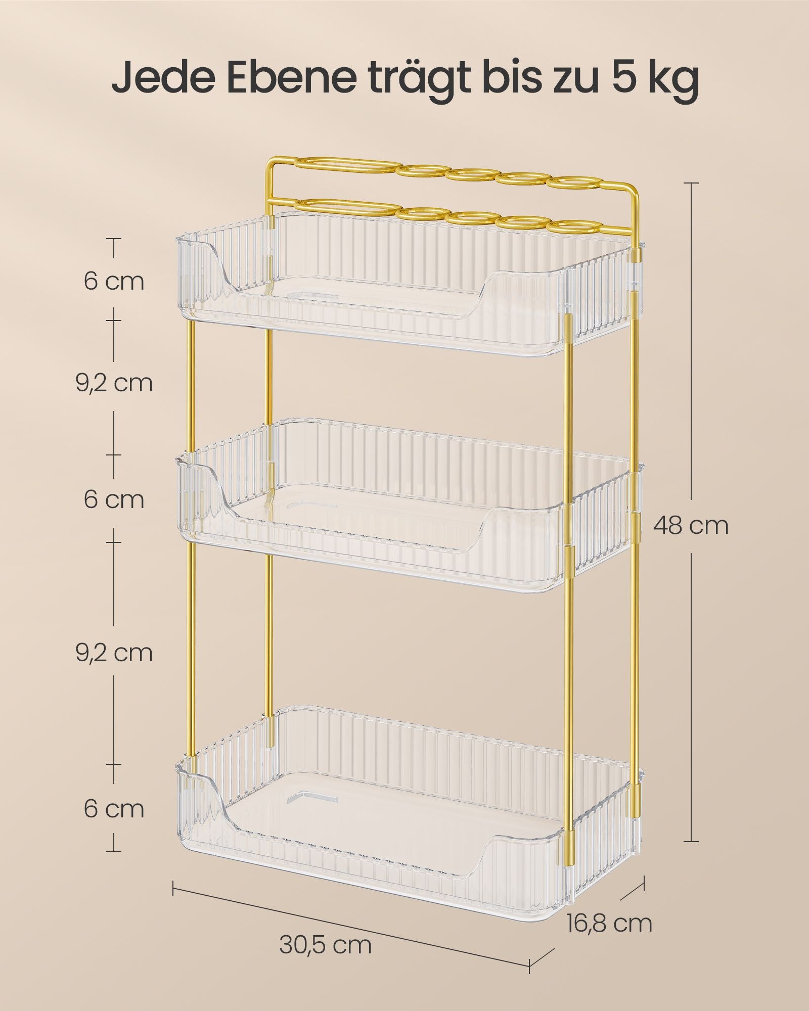 Rechthoekige make-up organizer – stijlvol en praktisch – transparant
