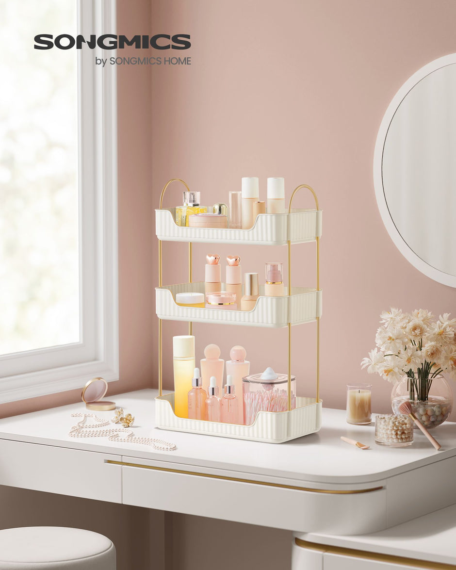 Rechthoekige make-up organizer – stijlvol ontwerp – wolkwit