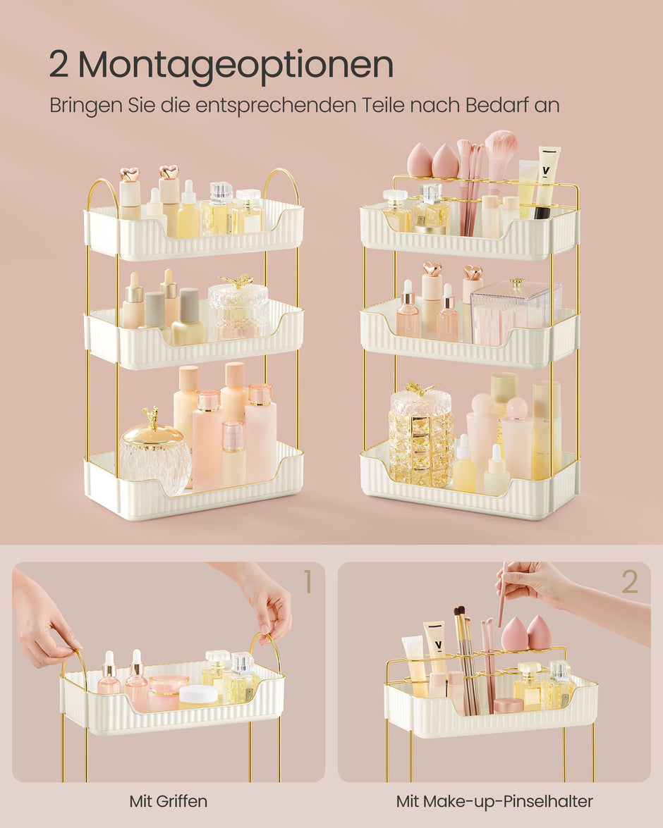 Rechthoekige make-up organizer – stijlvol ontwerp – wolkwit