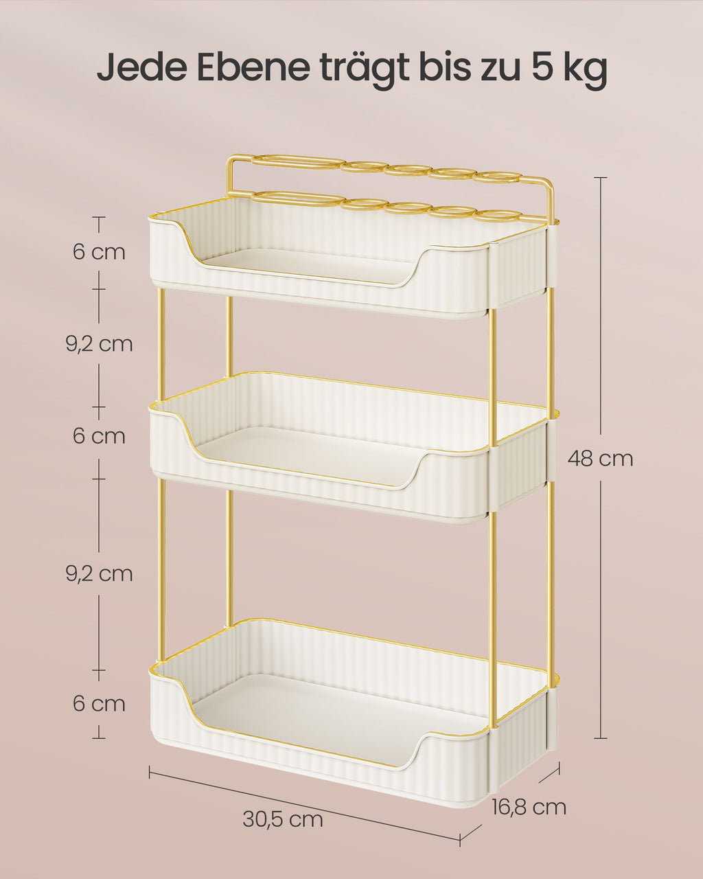 Rechthoekige make-up organizer – cadeau-idee – wolkwit