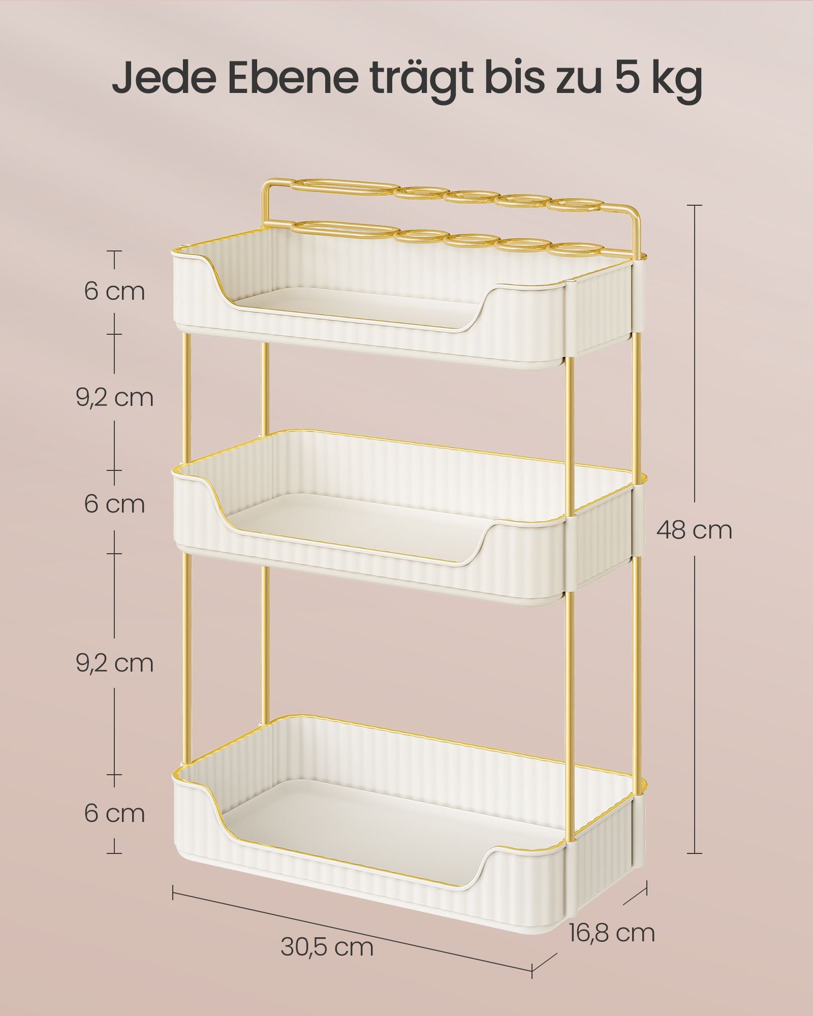 Rechthoekige make-up organizer – stijlvol ontwerp – wolkwit