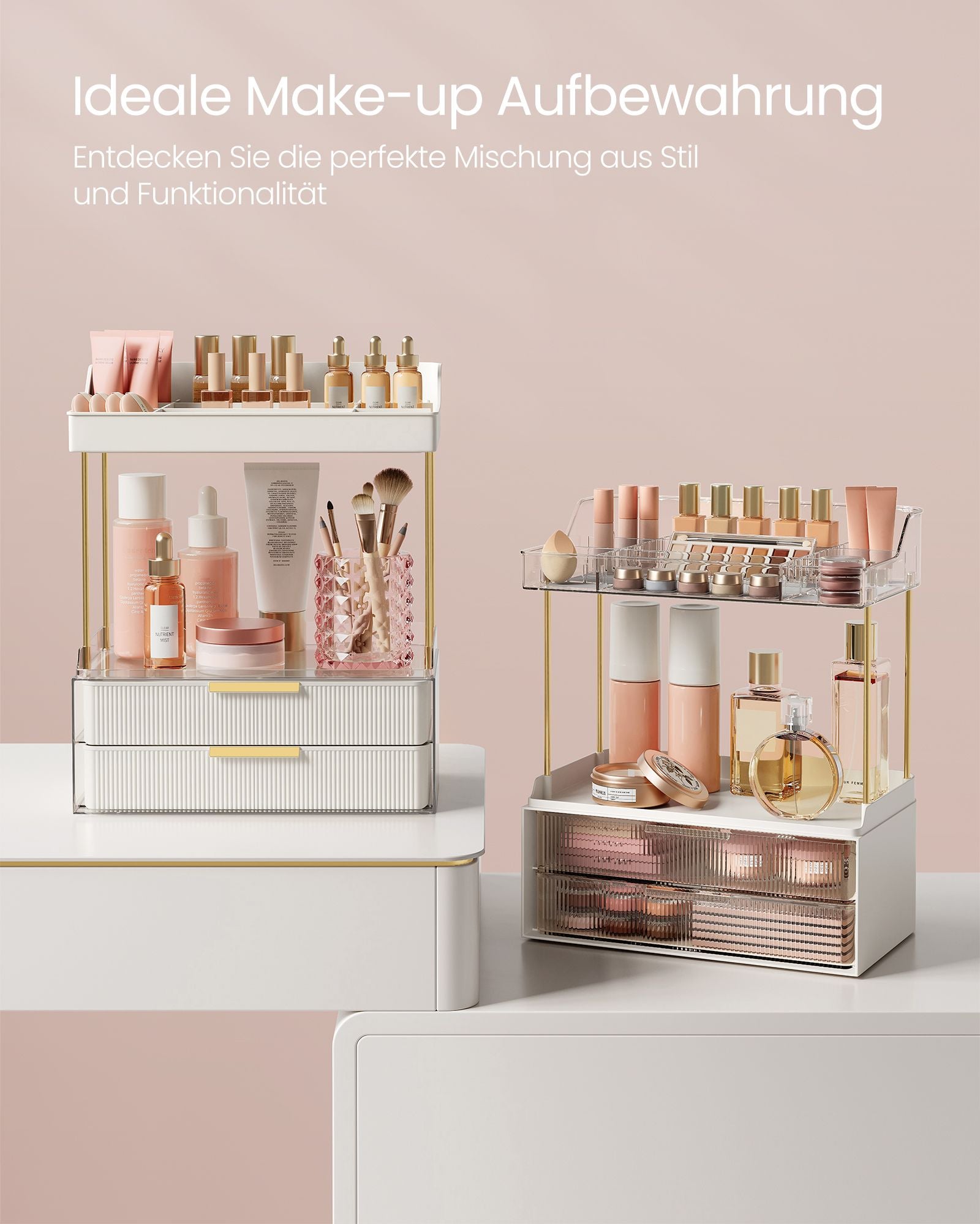 Make-Up Organizer 4 Niveaus 20 X 32 X 39,1 Cm, Wolkwit
