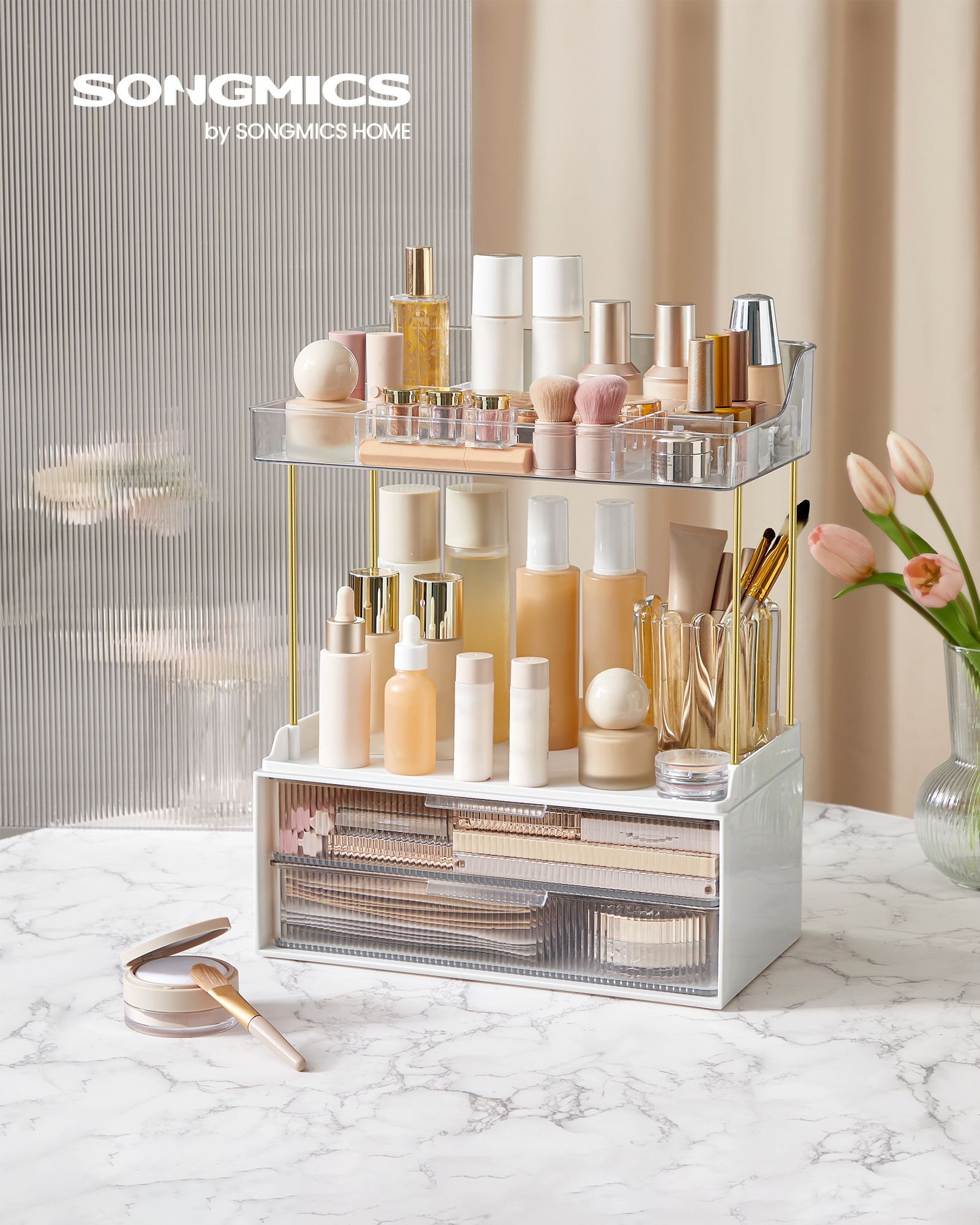 Make-Up Organizer 4 Niveaus 20 X 32 X 39,1 Cm, Transparant