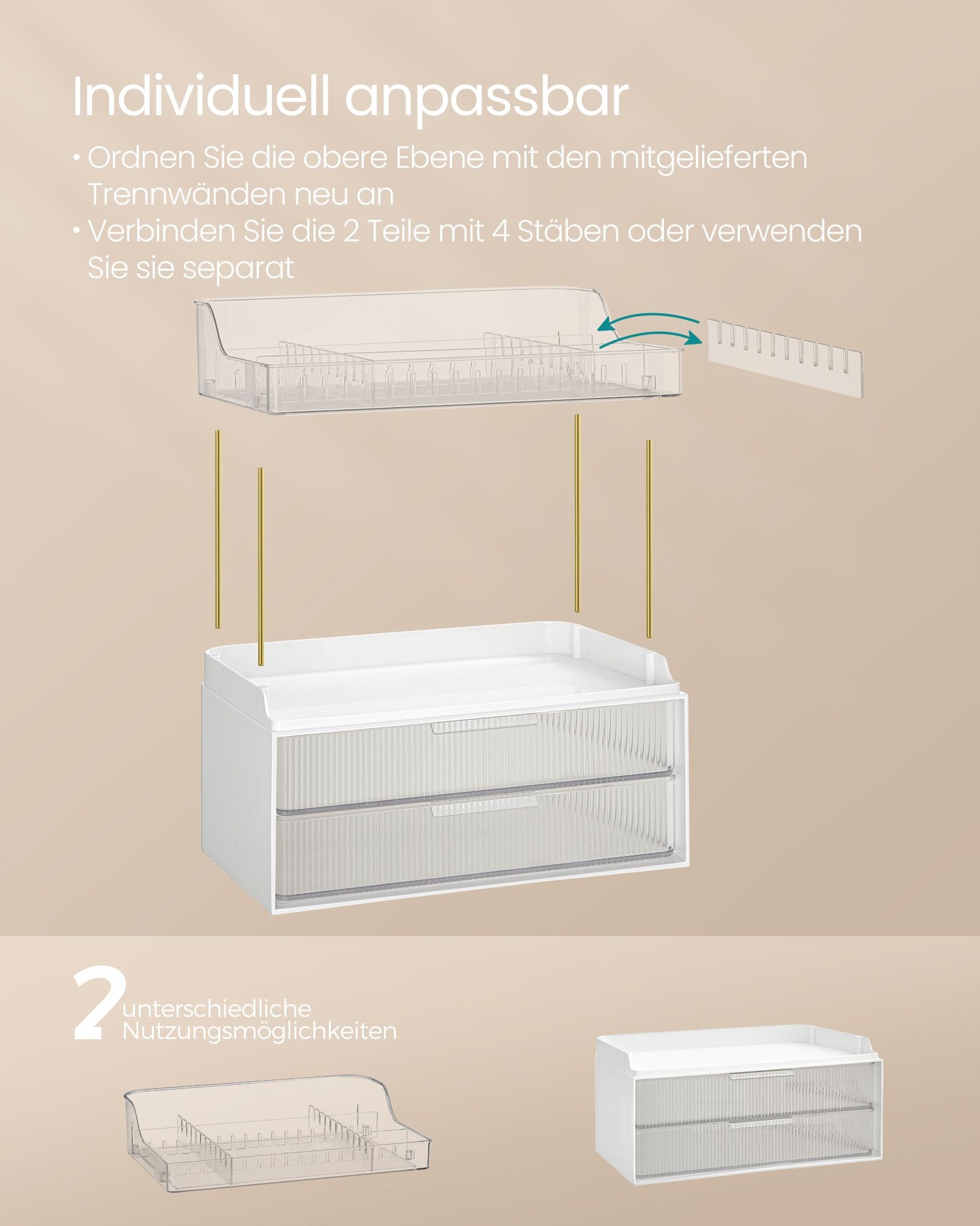 Make-Up Organizer – 4 Niveaus – Transparant