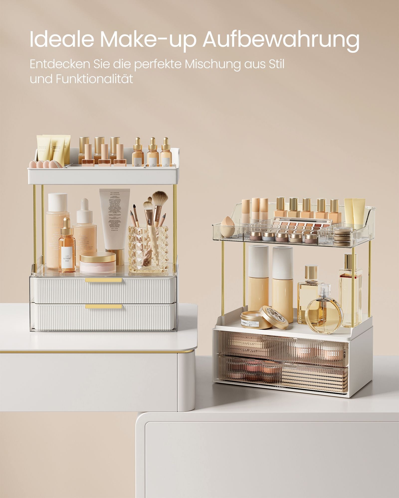 Make-Up Organizer 4 Niveaus 20 X 32 X 39,1 Cm, Transparant