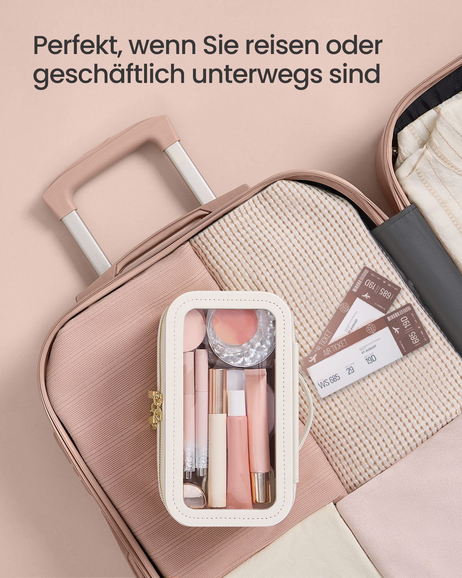 Make-Up Tasje met Sieradendoosje – Elegant Design – Wolkwit