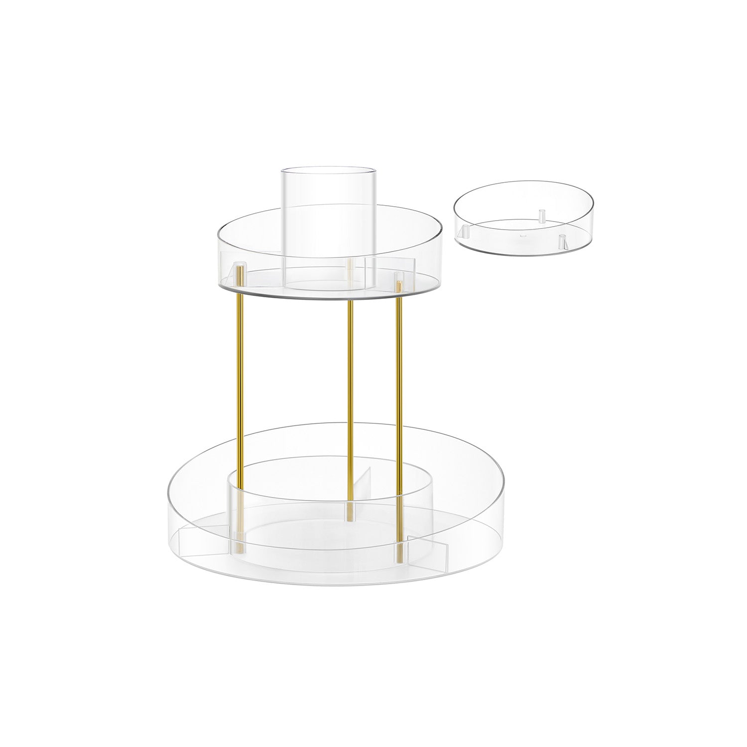 Draaibare Make-Up Organizer – Extra Bakje – Transparant