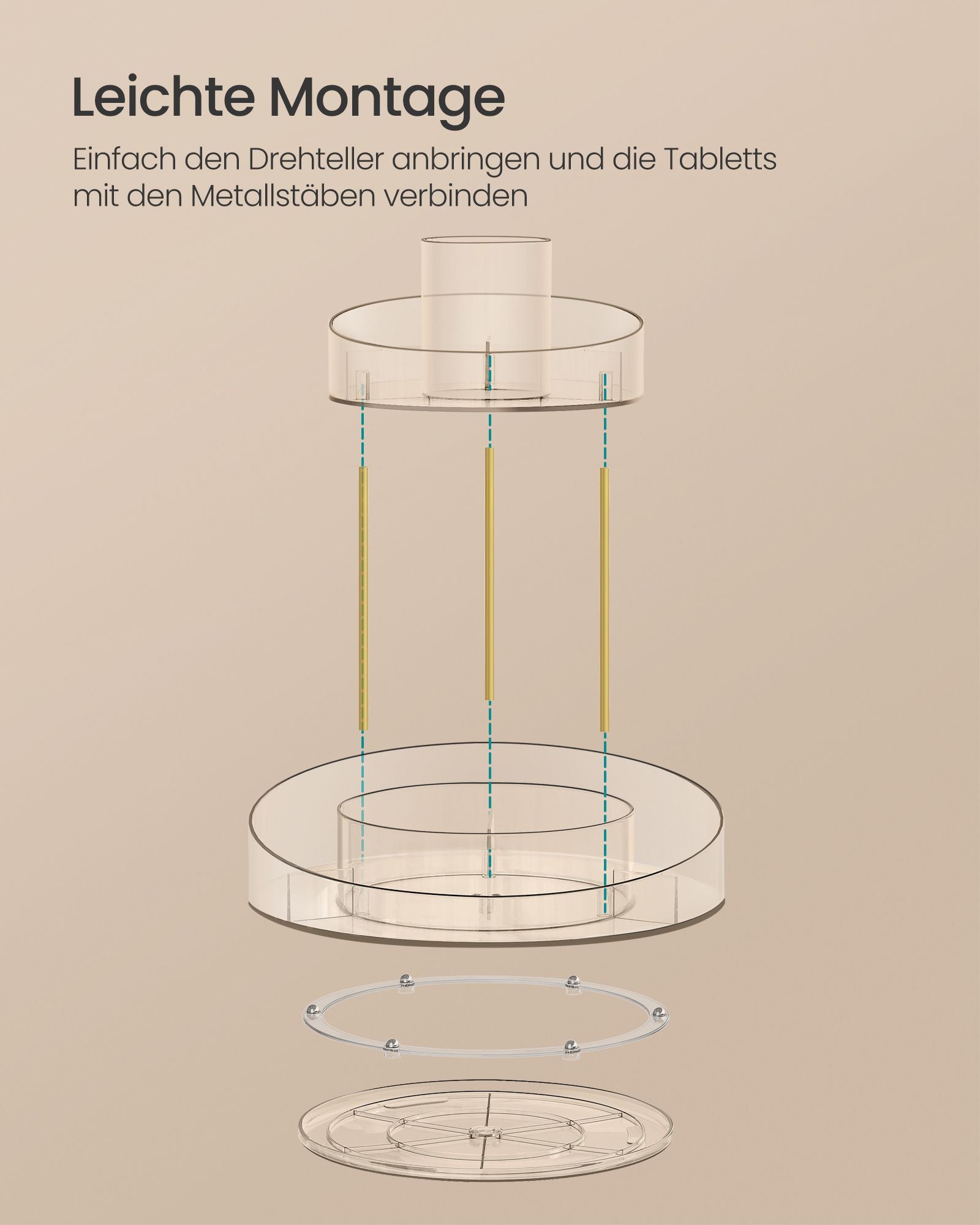 Draaibare Make-Up Organizer – Extra Bakje – Transparant