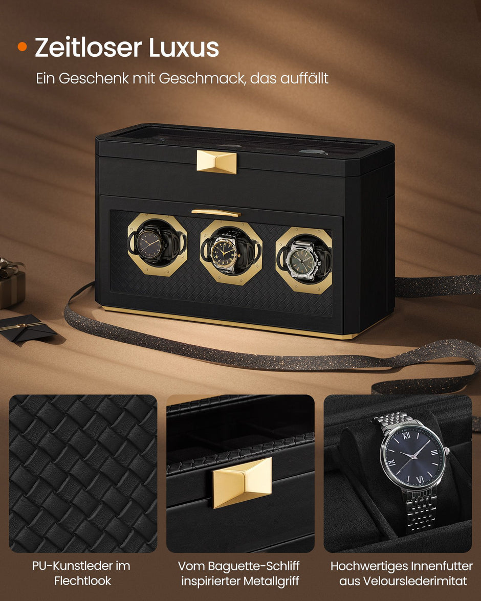 Horlogedoos – voor 9 horloges – inktzwart