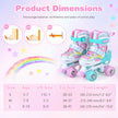 Justerbara – barnrullskridskor med storlekar och LED lyshjul, quad skates S – 4 2 – Rosa