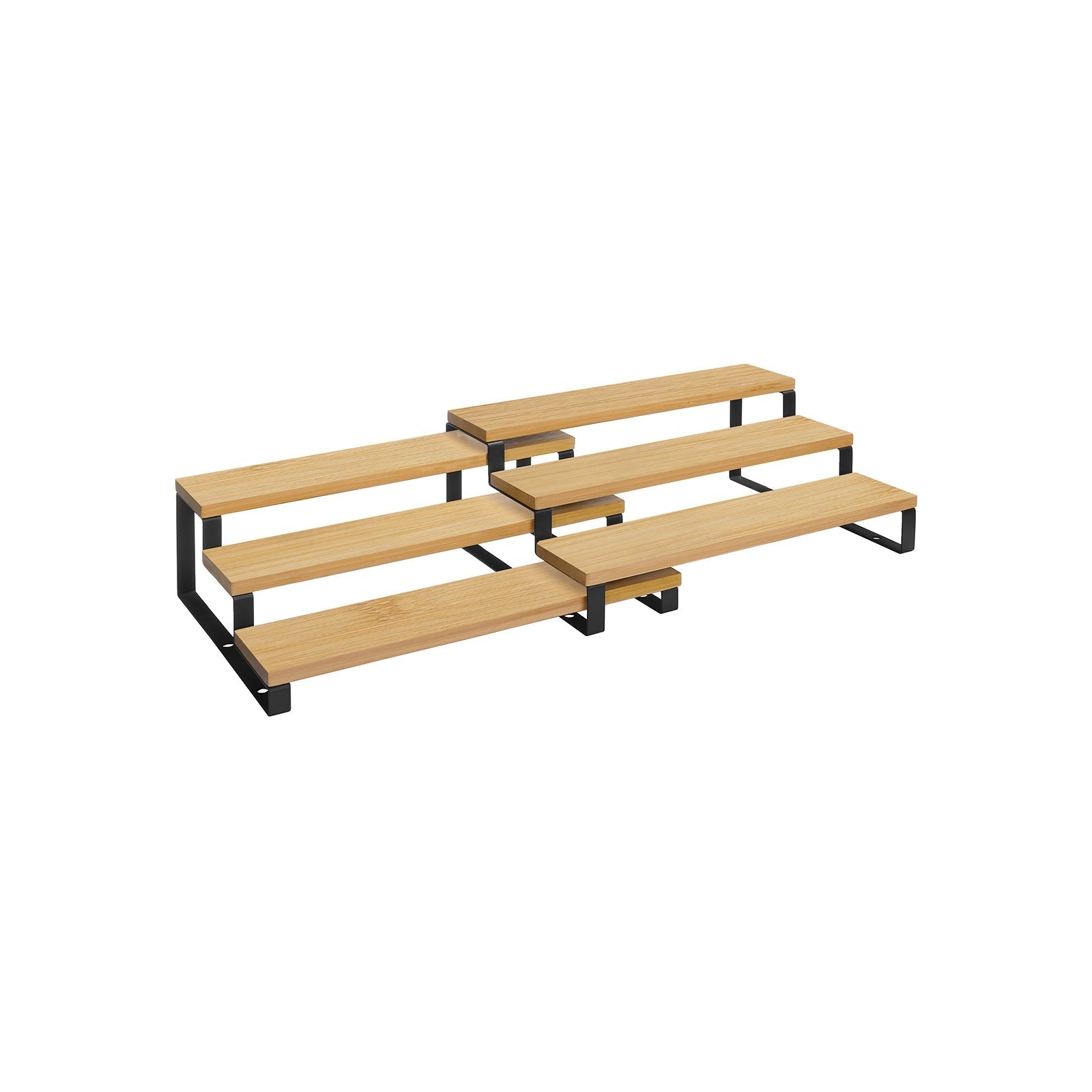 Bamboe kruidenrekken - Keukenrekken - Set van 2 - Naturel/Zwart