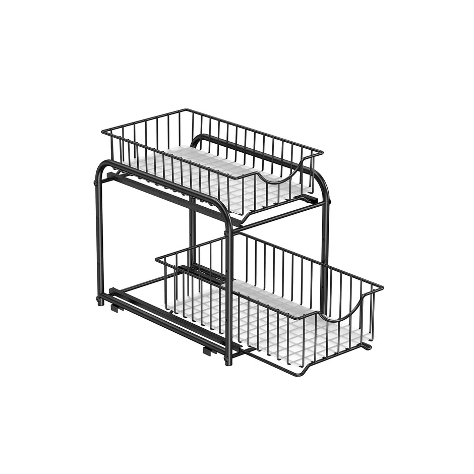 Keukenkastorganizer – stapelbaar – staal – klassiek zwart