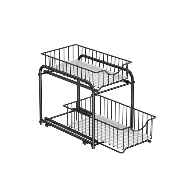 Keukenkastorganizer – stapelbaar – staal – klassiek zwart
