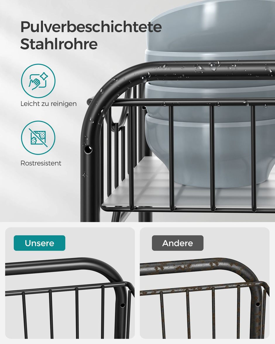 Keukenkastorganizer – stapelbaar – staal – klassiek zwart