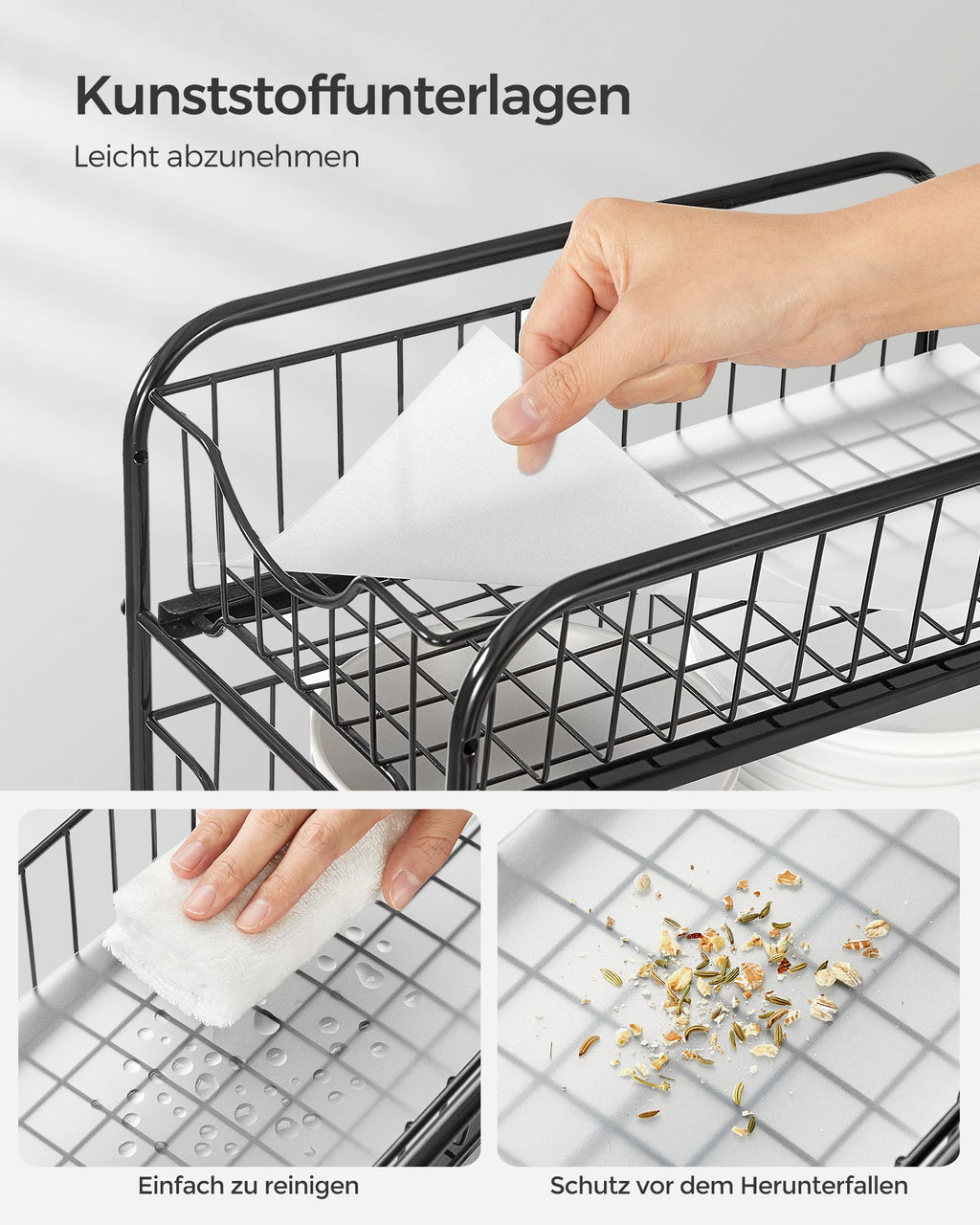 Keukenkastorganizer – stapelbaar – klassiek zwart