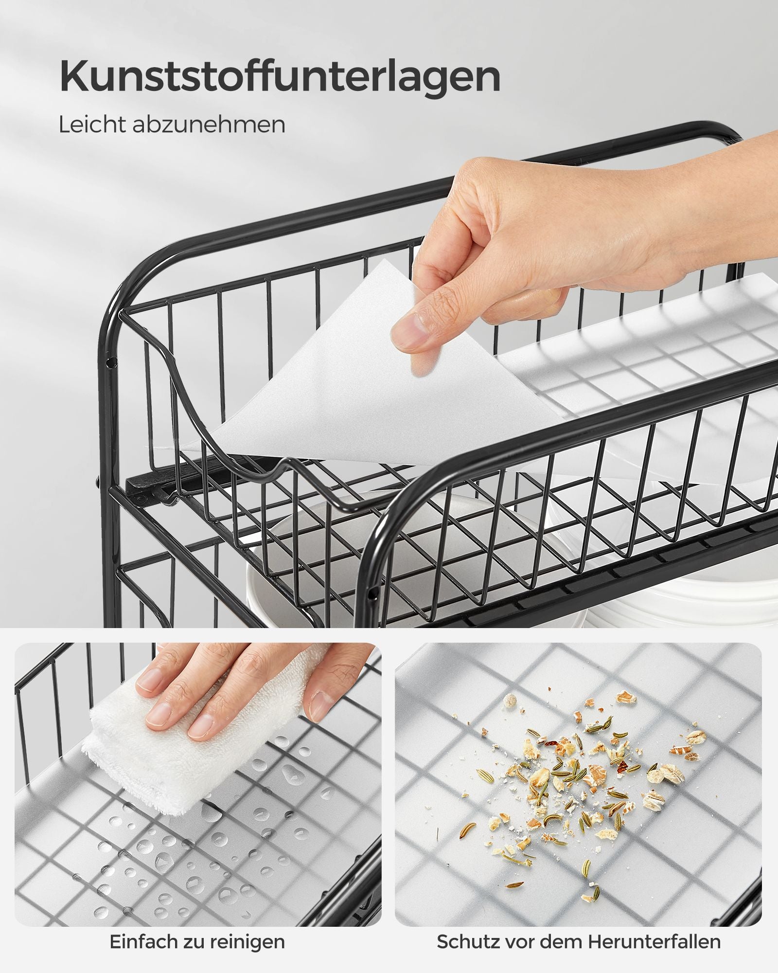 Keukenkastorganizer – stapelbaar – staal – klassiek zwart