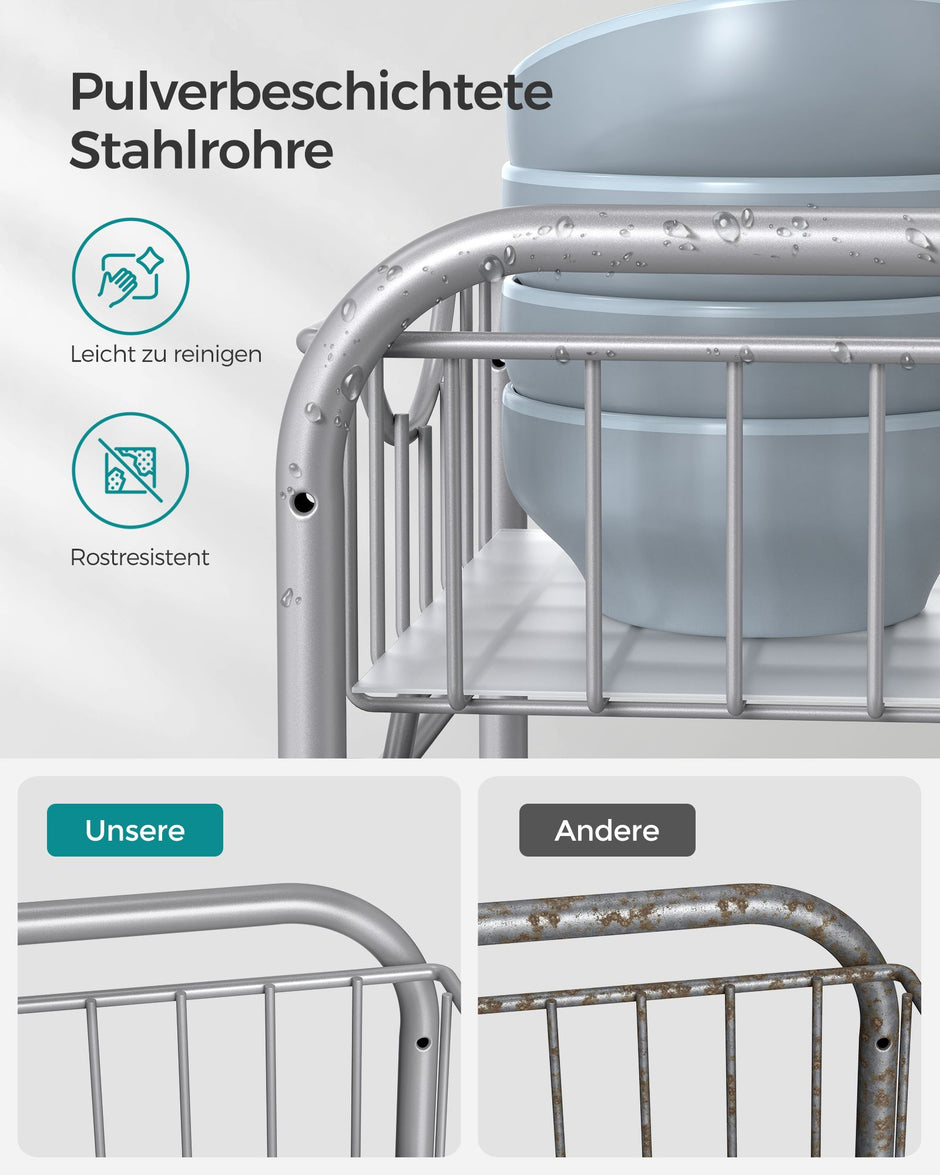 Keukenkast organizer – Set van 2 – Metallic zilver