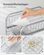 Keukenkastorganizer – set van 2 – metallic zilver