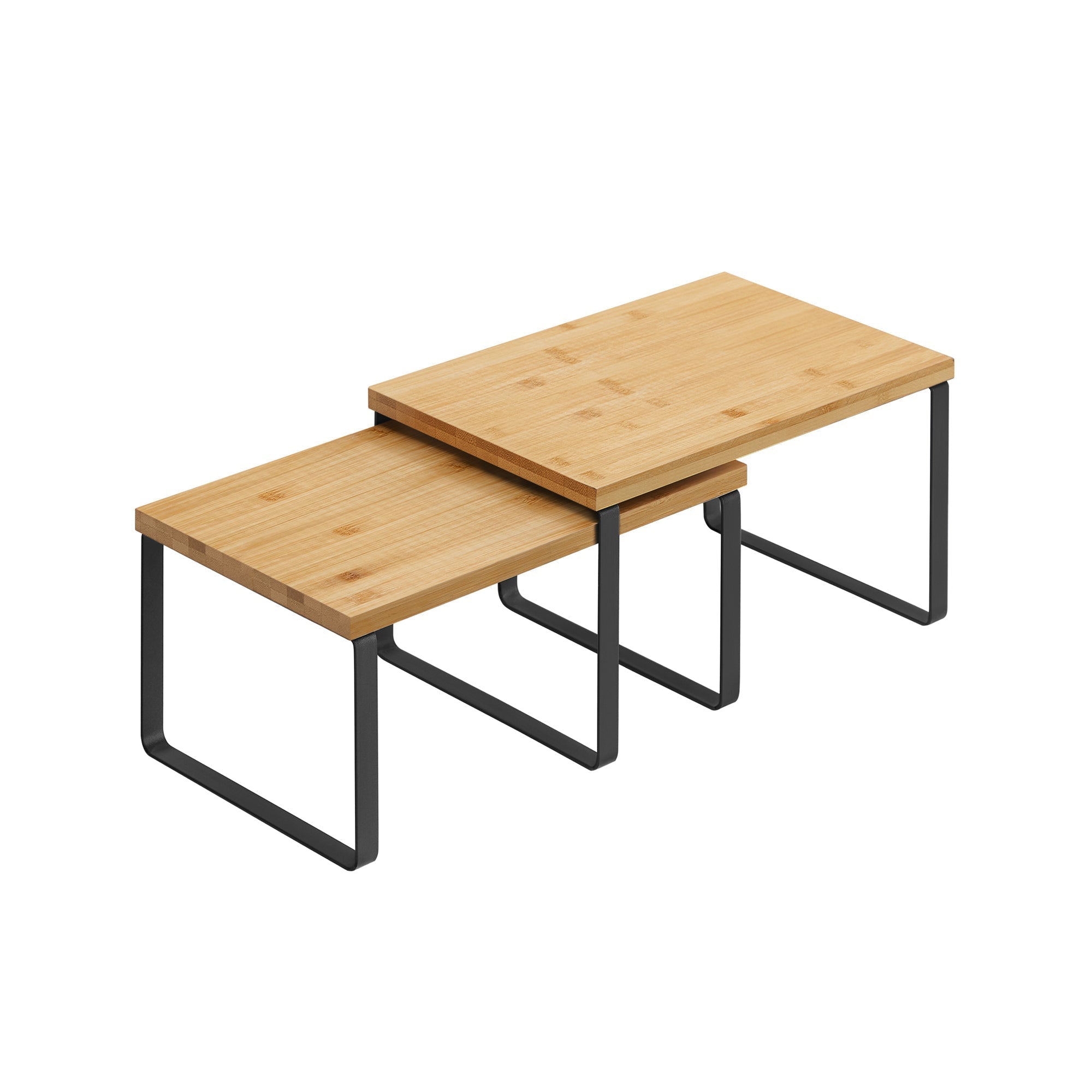 Kruidenrekken – Set van 2 – Metalen frame – Wit/Naturel