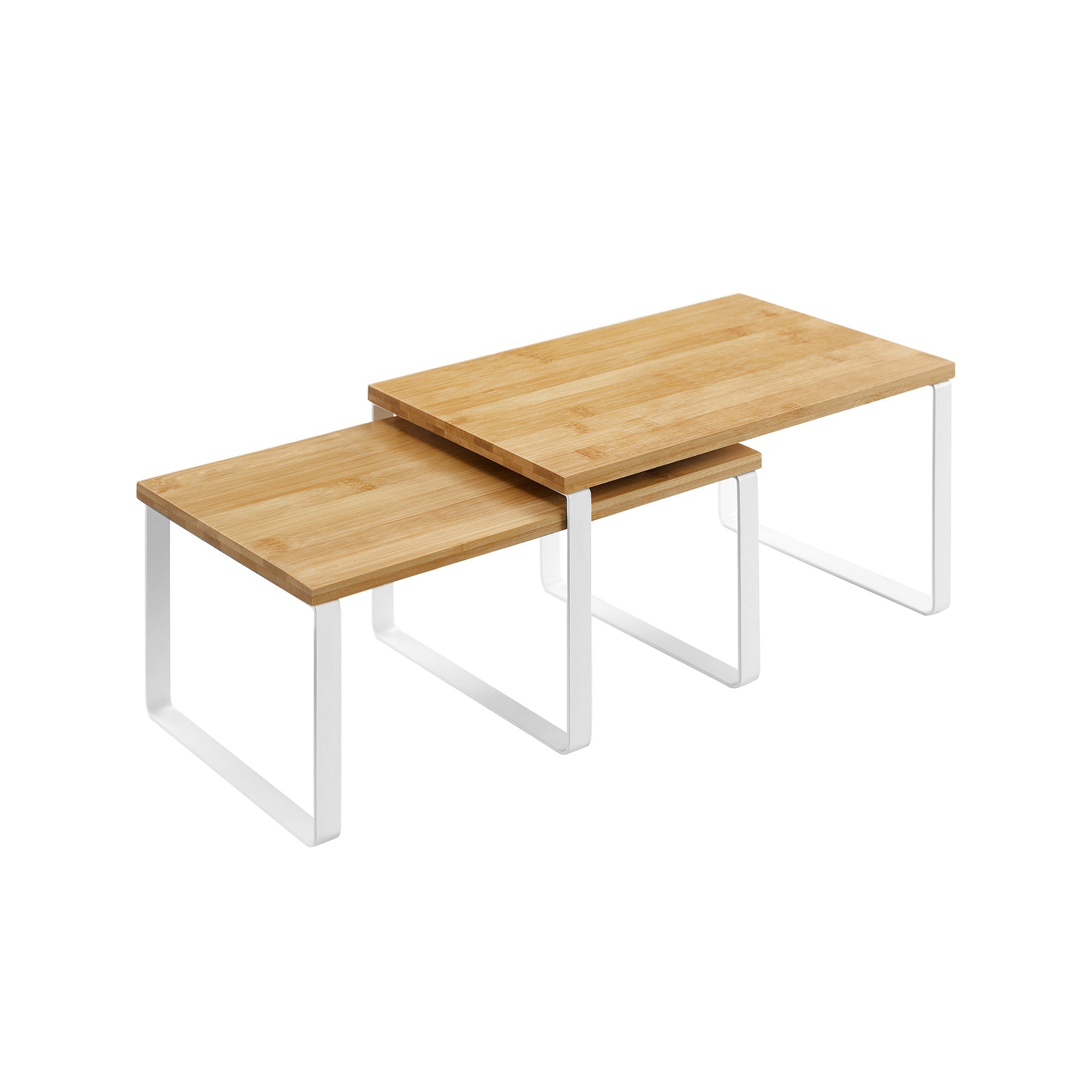 Kruidenrekken – Set van 2 – Metalen frame – Wit/Naturel