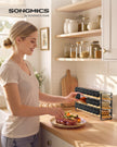 Kruidenrek - 3 Planken - 24 Potjes - Met Etiketten - Inktzwart-Naturel Beige