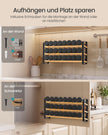 Kruidenrek - 3 Planken - 24 Potjes - Met Etiketten - Inktzwart-Naturel Beige