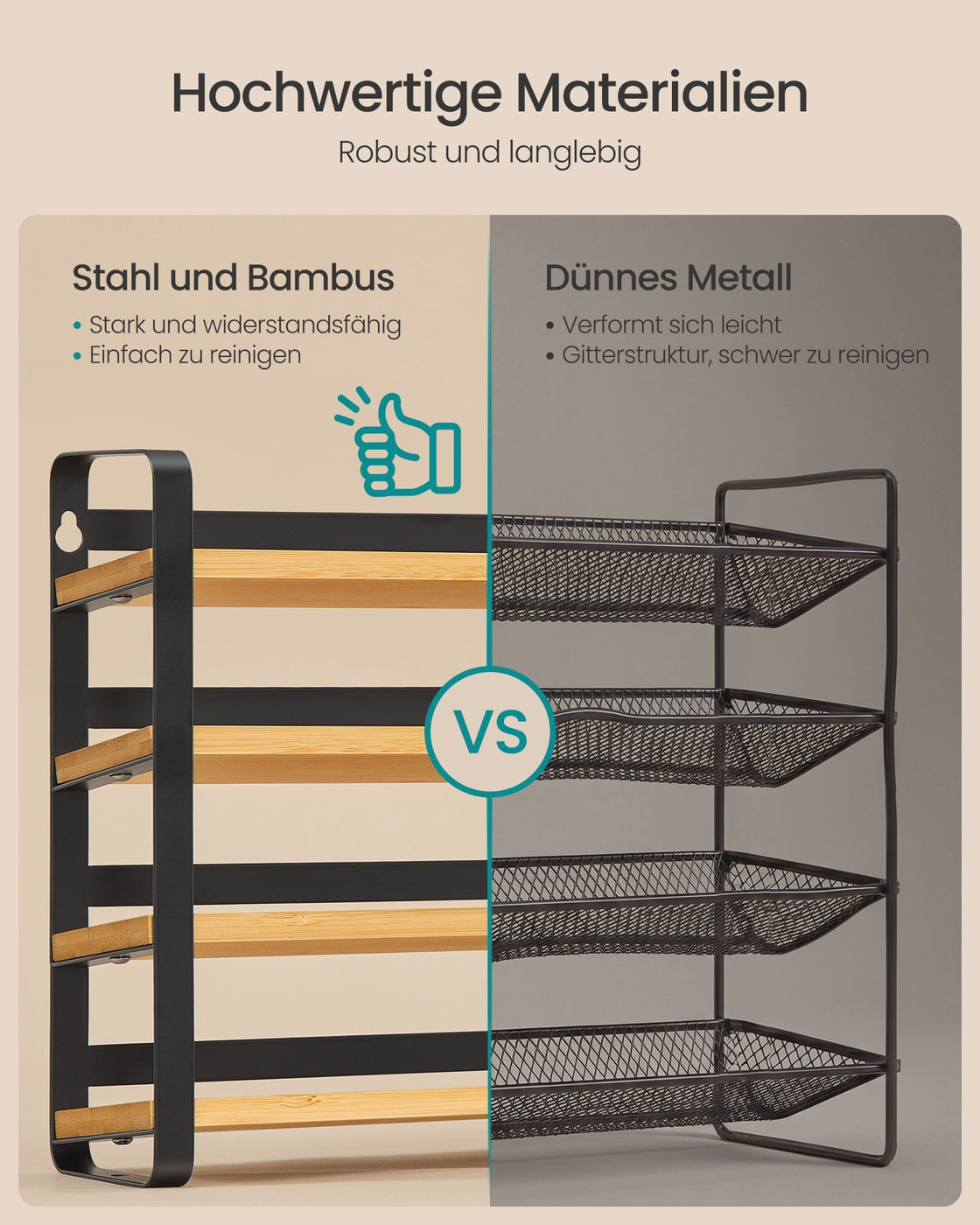 Kruidenrek - 4 Planken - 28 Potjes - Met Etiketten - Inktzwart-Naturel Beige