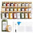 Kruidenpotjes Glas – Set van 24 – 120 ml – Met Strooideksel en Etiketten – Bamboe