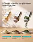 Kruidenpotjes Glas – Set van 24 – 120 ml – Met Strooideksel en Etiketten – Bamboe