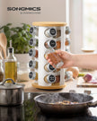 Draaibaar Kruidenrek - 20 Potjes - Met Etiketten - Mat Wit-Naturel Beige