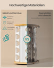 Draaibaar Kruidenrek - 20 Potjes - Met Etiketten - Mat Wit-Naturel Beige