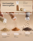 Draaibaar Kruidenrek - 16 Potjes - Met Etiketten - Mat Wit-Naturel Beige