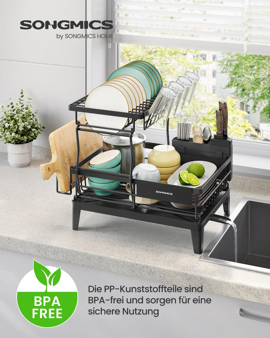 Afdruiprek 2 niveaus - Ruime capaciteit - Keuken organizer