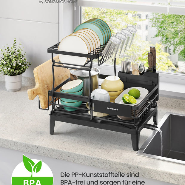 Afdruiprek 2 niveaus - Ruime capaciteit - Keuken organizer