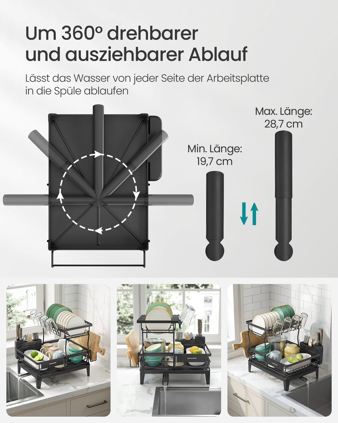 Afdruiprek 2 niveaus - Ruime capaciteit - Keuken organizer