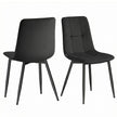 Eetkamerstoelen – Set van 2 – Fluweel – Metalen Poten – Inktzwart