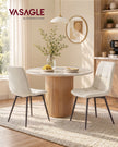 Eetkamerstoelen – Set van 2 – Fluweel – Metalen Poten – Greige