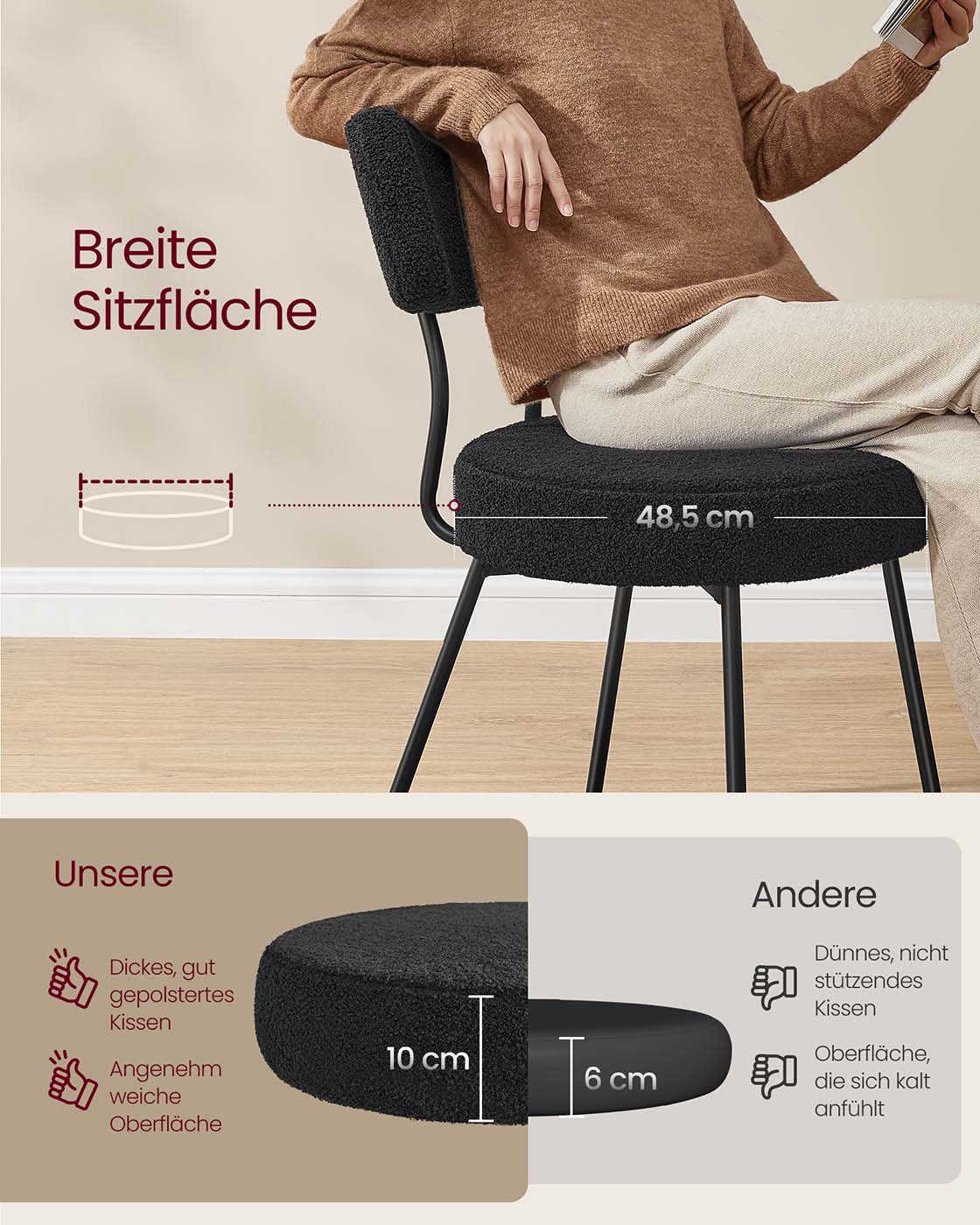 Barkruk set van 2 – Materiaal schuim en staal – Zithoogte 82,5 cm