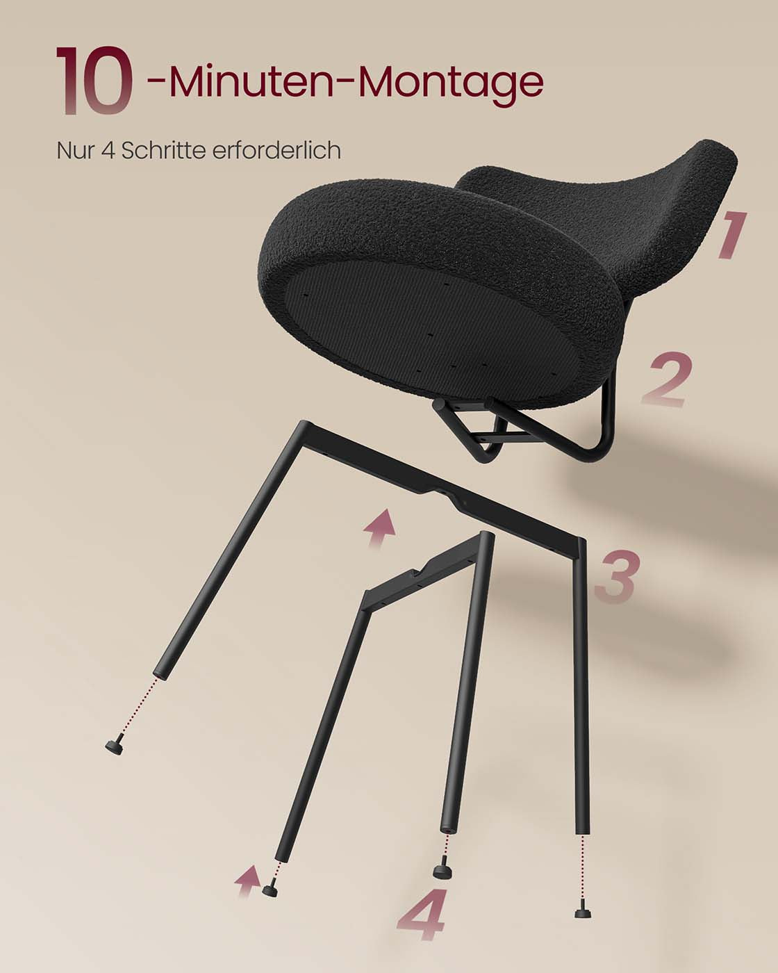 Barkruk set van 2 – Materiaal schuim en staal – Zithoogte 82,5 cm