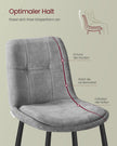 Eetkamerstoelen set van 2 – Dubbel kussen – Duifgrijs – Metalen poten