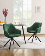 Eetkamerstoel met Armleuning – Groen/Zwart – Trendy Design