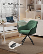 Eetkamerstoel met Armleuning – Groen/Zwart – Trendy Design
