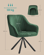 Eetkamerstoel met Armleuning – Groen/Zwart – Trendy Design