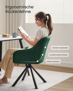 Eetkamerstoel met Armleuning – Groen/Zwart – Trendy Design