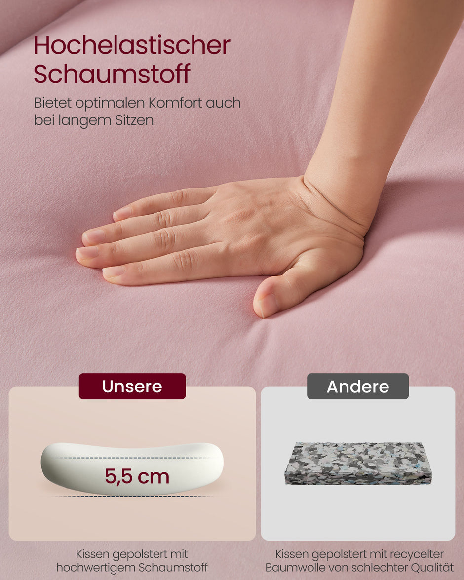 Eetkamerstoelen set van 2 – Gestoffeerde zitting – Pastelroze & wolkenwit