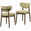 Eetkamerstoelen - Set van 2 - Ergonomische Rugleuning - Massief Hout - Groen
