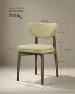 Eetkamerstoel - 2-Delige Set met Massief Houten Poten - Olijfgroen - 50 x 51 x 82 cm