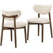 Eetkamerstoel - 2-Delige Set met Massief Houten Poten - Cappuccinobeige - 51 x 50 x 82 cm