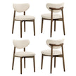 Eetkamerstoelen - Set van 4 - Ergonomische Rugleuning - Massief Hout - Beige